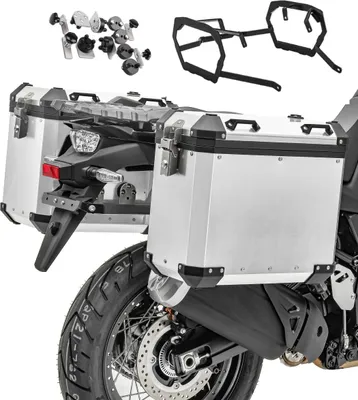 Produktbild von Alu-Koffer + Kofferträger für BMW F 800 GS/ Adventure 08-18 GX38 silbe