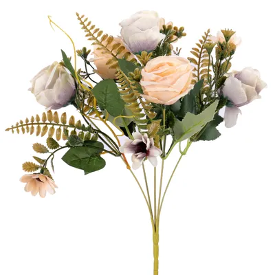Produktbild von 3 Stück künstliche Rosenblumen, künstliche Pflanzen, Seidenblumenarrangements, Hochzeitssträuße, Dekorationen, Tischaufsätze für Heimdekoration (Milchweiß)