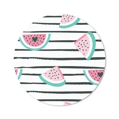 Produktbild von MuchoWow® Mauspad Mousepad Sommer - Wassermelone - Herzen 40x40 cm - Mousepads - Maus Mat - Pad - Mausunterlage - Schreibtisch Accessoires