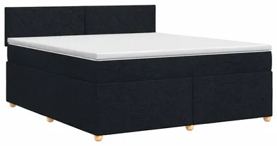 Zdjęcie produktu dla Łóżko sprężynowe z materacem czarne 160 x 200 cm tkanina
