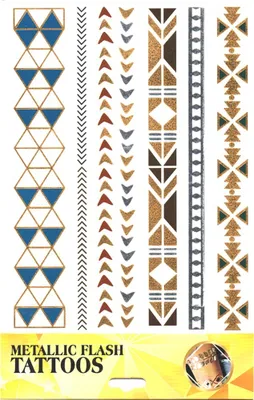 Produktbild von Tattoo-Aufkleber Haut-Tattoo Körper-Tattoo Einmal-Tattoo Tattoos Metallic Designs Motiv 3