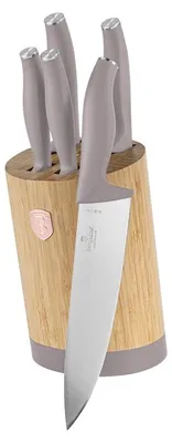 Produktbild von Berlinger Haus Bh-2756 Taupe Messerset In Bambusblock
