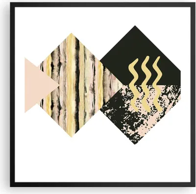 Produktbild von Gerahmtes Poster - Schwarzer Rahmen - Abstraktion Diamant Gürtel - 60x60 cm - Wand Bild - Wanddeko - Wandbilder - Wandposter - Bilderrahmen - Bilder - Kunstdruck - Wandbild - P2BAC60x60-4303
