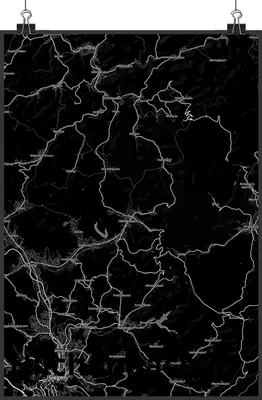 Produktbild von Mr. & Mrs. Panda Bild Hilchenbach DIN A2 - Geschenk, Stadt, kunstdruck poster, Wandbild, wanddeko, drucke, Dorf Karte Landkarte Map Stadtplan