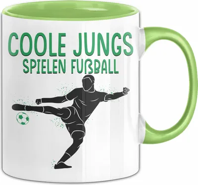 Produktbild von Fußballspieler Tasse Geschenk Coole Jungs Spielen Fußball Geschenkidee Jungen (Grün)