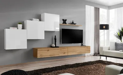 Image de Meuble pour salon RIONATA 10 - blanc / chêne wotan