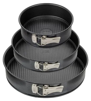 Image de Set de 3 moules à charnière ronds de 20 cm 24 cm et 28 cm Zenker Black Metallic