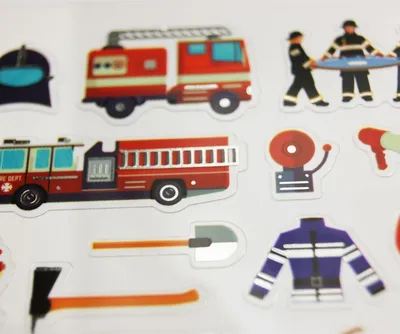 Produktbild von Aufkleber - Feuerwehrleute und Ausrüstung - 1,8 cm