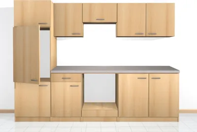 Produktbild von Küchenzeile ohne E-Geräte - 280 cm breit - Buche – Namu