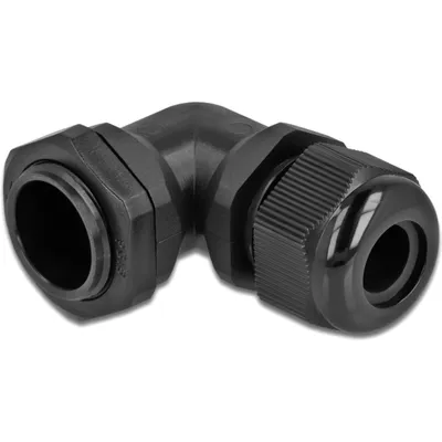 Produktbild von DELOCK Kabelverschraubung 90° gewinkelt PG16 schwarz