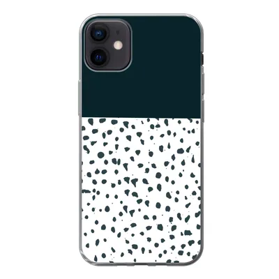 Produktbild von MuchoWow® Handyhülle Schutzhülle Hülle für iPhone 12 mini Polka dots - Schwarz - Weiß Silikon Softcase Handy Hülle - Bild