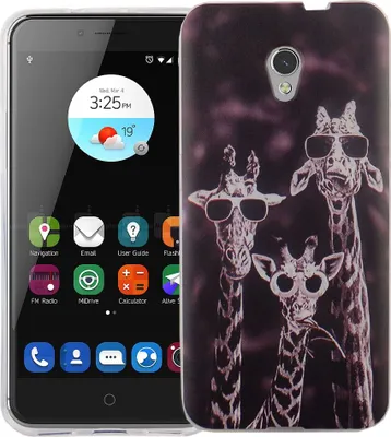 Produktbild von Handy Hülle für ZTE Blade V7 Cover Case Schutz Tasche Motiv Slim Silikon TPU 3 Giraffen