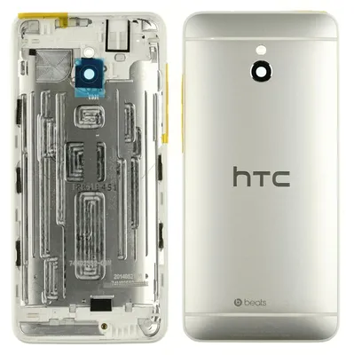 Produktbild von HTC ONE mini Backcover + Kameraglas, Silber