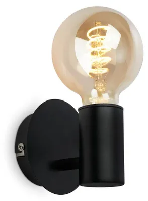 Immagine prodotto di BRILONER- Lampada da parete retrò IP44, lampada da parete retrò a prova di schizzi, lampada da bagno, 1x E27, lampada a specchio, nero, 10 x 10 cm.
