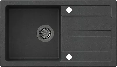 Produktbild von VBChome Spülbecken 77 x 44 cm Schwarz Granit Einzelbecken Spüle Küchenspüle Einbauspüle Abtroffläche Gesprenkelt Reversibel Verbundspüle  Siphon Spülmittelspender