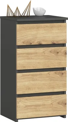 Image de Akord Dressoir Bas Gris Graphite/Chêne Artisan 40X35X74