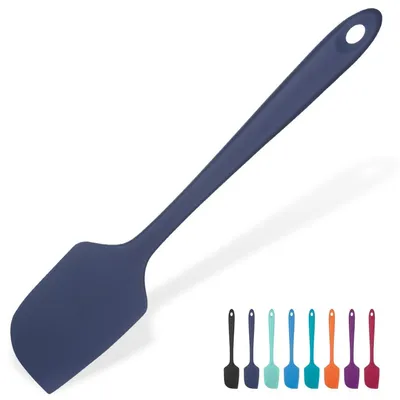 Productafbeelding van Grote siliconen spatel, 29 cm, donkerblauw, hittebestendig tot 315°C, antiaanbaklaag, flexibel