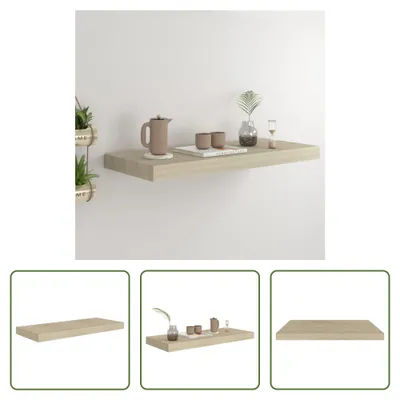 Immagine prodotto di The Living Store Mensola galleggiante a parete color rovere 60x23,5x3,8 cm MDF