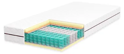 Produktbild von Matratze 160x200 cm - H2 / H3 - Multipocket Federkernmatratze - mit Kokosnuss - Höhe 20 cm - HR-Schaumstoff - Hypoallergen & Antibakteriell