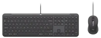 Produktbild von Logitech 920-013345, Kabelgebunden, USB, Scherenschalter, QWERTY, Graphit, Maus enthalten