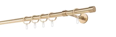 Produktbild von Gardinenstange Maß 20mm Cap 1-lauf Wand-Deckenträger 14cm Farbe: Messing-Matt, Größe: 400cm