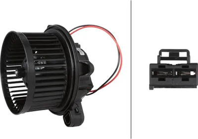 Image de Ventilateur d'habitacle 12 V 228 W 2 pôles HELLA pour MERCEDES-BENZ CLA, entre autres