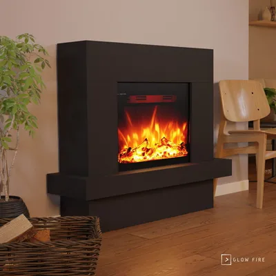Produktbild von Glow Fire Elektrokamin 'Pandora' | LED Standkamin in schwarz mit Heizung (1500 W) | HxBxT: 97x114x32cm