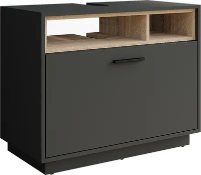 Image de Meuble sous vasque Vicco Beatrice Anthracite/Sonoma 80x64cm avec tiroir, Model 54891