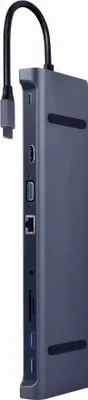 Image de gembird USB Typ-C 10-in-1 Multi-Port-Adapter Spacegrau