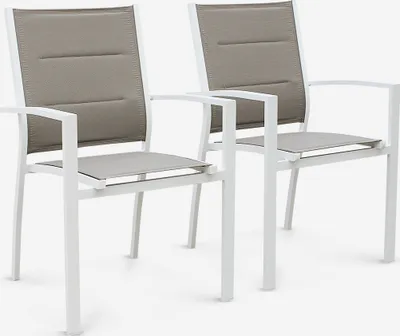 Immagine prodotto di Set 2 sedie da giardino in alluminio e textilene, Bianco