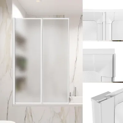 Immagine prodotto di Izrielar 100x140 cm Parete pieghevole per vasca da bagno con pannello doccia, separé doccia, altezza 140 cm, parete pieghevole per doccia, bianco