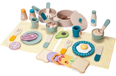 Productafbeelding van Omgoods - Set van 39 Speelkeuken Accessoires, Speelgoed Voedselset