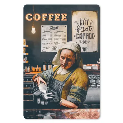 Produktbild von MuchoWow® Mauspad Mousepad Milchmädchen - Barista - Kaffee - Vintage - Kunst - Abstrakt - Malerei - Alte Meister 18x27 cm - Mousepads - Maus Mat - Pad - Mausunterlage