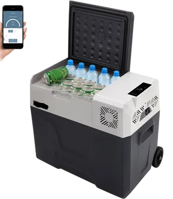 Obrázok produktu pre Elektrická chladnička – 40 litrov – dvojzónový kompresor – prenosná – vhodná do auta, karavanu, lode a na domáce použitie – s aplikáciou cez Bluetooth