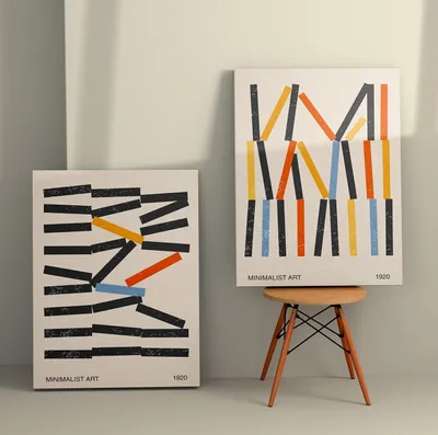 Produktbild von Wallity, 2KNV4267 - 50 x 70, Dekoratives Leinwandgemälde (2 Stück), Mehrfarbig, 100 % LEINWAND, 50 x 70 cm