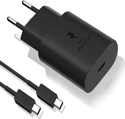 Produktbild von Samsung Schnellladegerät USB-C mit Kabel 25W schwarz BULK