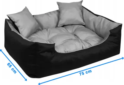 Obrázek produktu pro Pelíšek pro psy 75x65 cm šedá pohovka pro psy, kočky s polštářem, křeslo pro psy, voděodolný