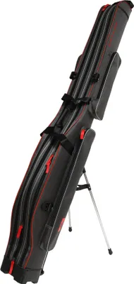 A fishing rod holdall is shown standing upright on a white background.