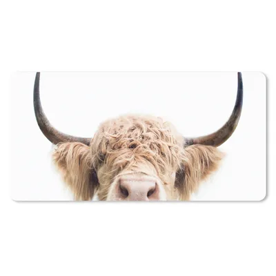 Produktbild von MuchoWow® Mauspad Mousepad Kuh - Hörner - Tiere - Natur 60x30 cm - Mousepads - Maus Mat - Pad - Mausunterlage - Nachhaltig