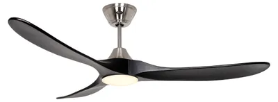 Obrázok produktu pre Energeticky úsporný stropný ventilátor s LED osvetlením a diaľkovým ovládaním Eco Genuino-L brúsený chróm / matná čierna 152 cm