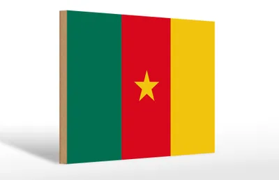 Produktbild von Holzschild Flagge Kamerun 30x20cm Flag of Cameroon