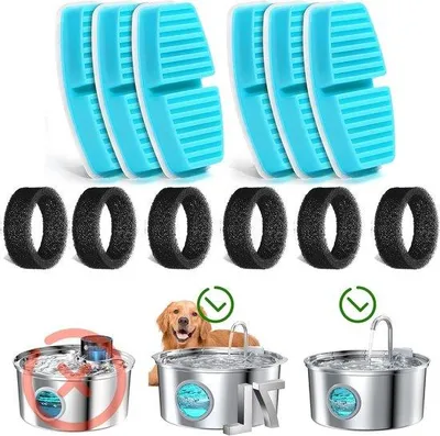Zdjęcie produktu dla Zestaw 6 filtrów do wody dla kotów (12 sztuk) – potrójna filtracja
