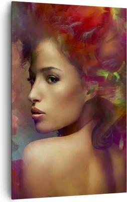 Produktbild von Bild auf Leinwand - Leinwandbild - Einteilig - frau gesicht - 80x120cm - Wand Bild - Wanddeko - Wandbilder - Leinwanddruck - Kunstdruck - Wanddekoration - Leinwand bilder - Wandbild - PA80x120-3735