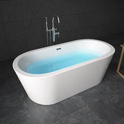 Produktbild von TroniTechnik® Freistehende Badewanne PIPERI Maße ca. 168 x 80 x 60cm Wanne - Füllmenge 210 Liter, aus Acryl mit Siphon