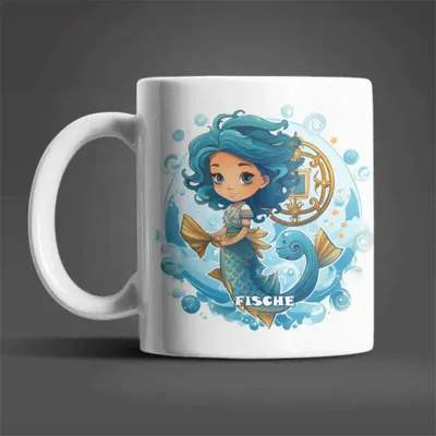 Produktbild von Sternzeichen Tierkreis Kaffeetasse Tasse Geschenkidee Geschenk 330 ml – Fische