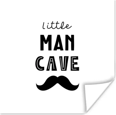 Produktbild von MuchoWow® Poster Zitate - Kleine Männerhöhle - Sprichwörter - Jungen - Kind 100x100 cm - Babyzimmer