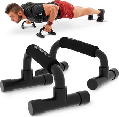 Produktbild von Hop-Sport Liegestützgriffe HS-P010PU 2er-Set - rutschfeste Push up Stand Bar für Krafttraining und Muskelaufbau - Schwarz