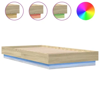 Zdjęcie produktu dla Rama łóżka z oświetleniem LED, dąb sonoma, 75x190 cm