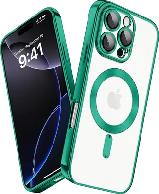 Produktbild von Handyhülle für iPhone 16 Pro Max mit Magsafe und Kameraschutz, Magnetisch Ultra Dünn Klar Überzug Schutzhülle Grün