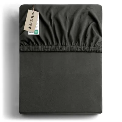 Produktbild von Spannbettlaken 100% Baumwolle Schlafzimmer Bettlacken Betttuch 200-220x200 Anthrazit